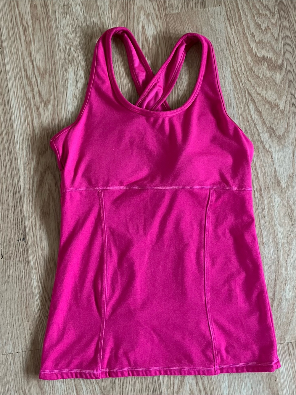 C9 By Champion Workout Tank Top Size M Hot Pink Cross Back Athletic Built in Bra